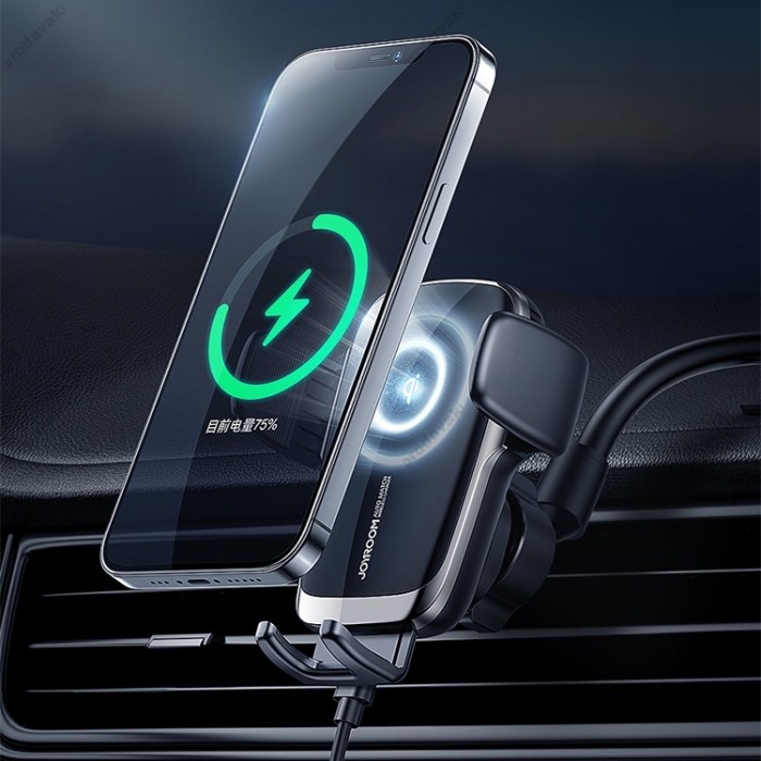 Автомобільний тримач із бездротовою зарядкою JOYROOM JR-ZS248 Electric Wireless Car Long Arm Black